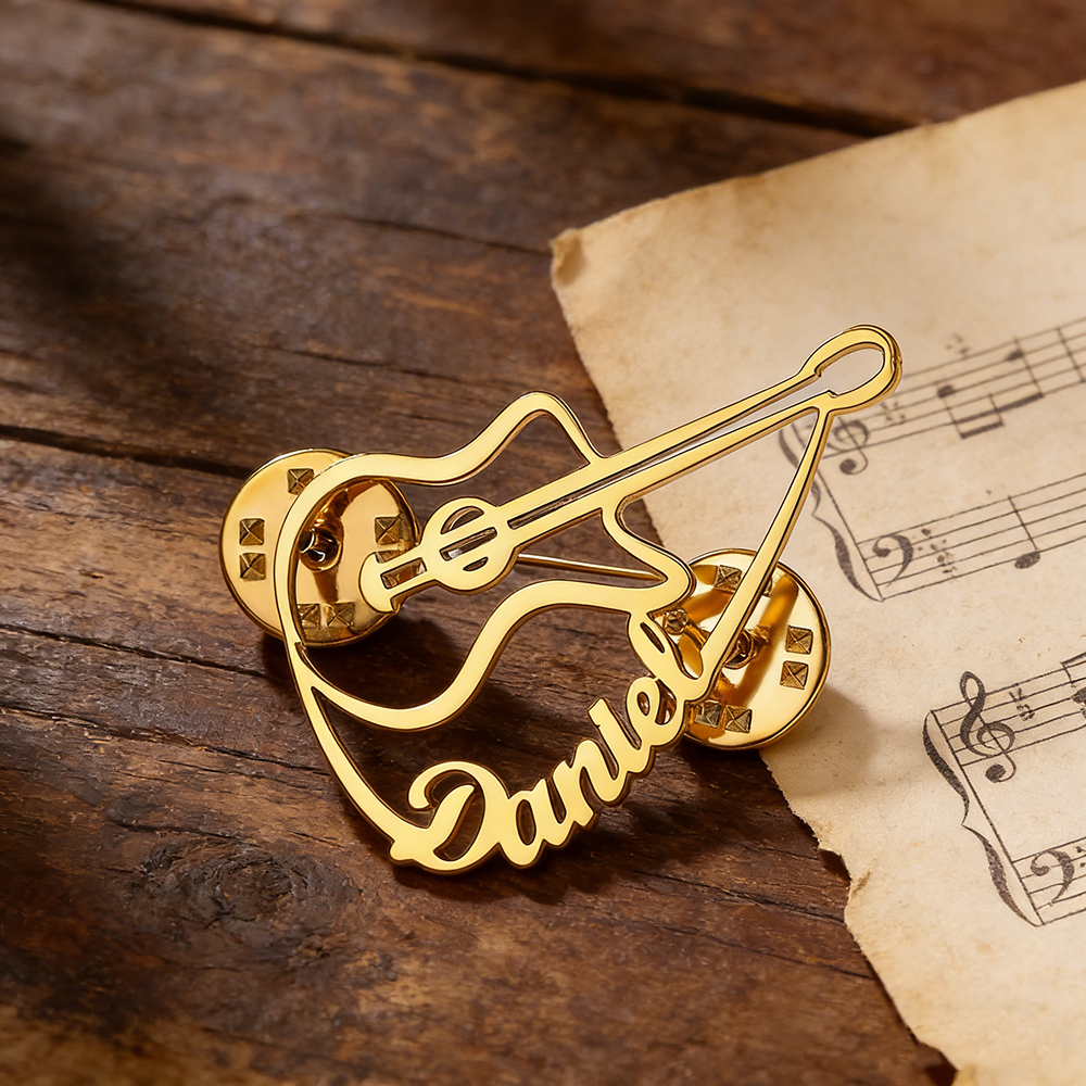 Musical Instrument Name - Sipuris Violin Custom Name Pin Brooch