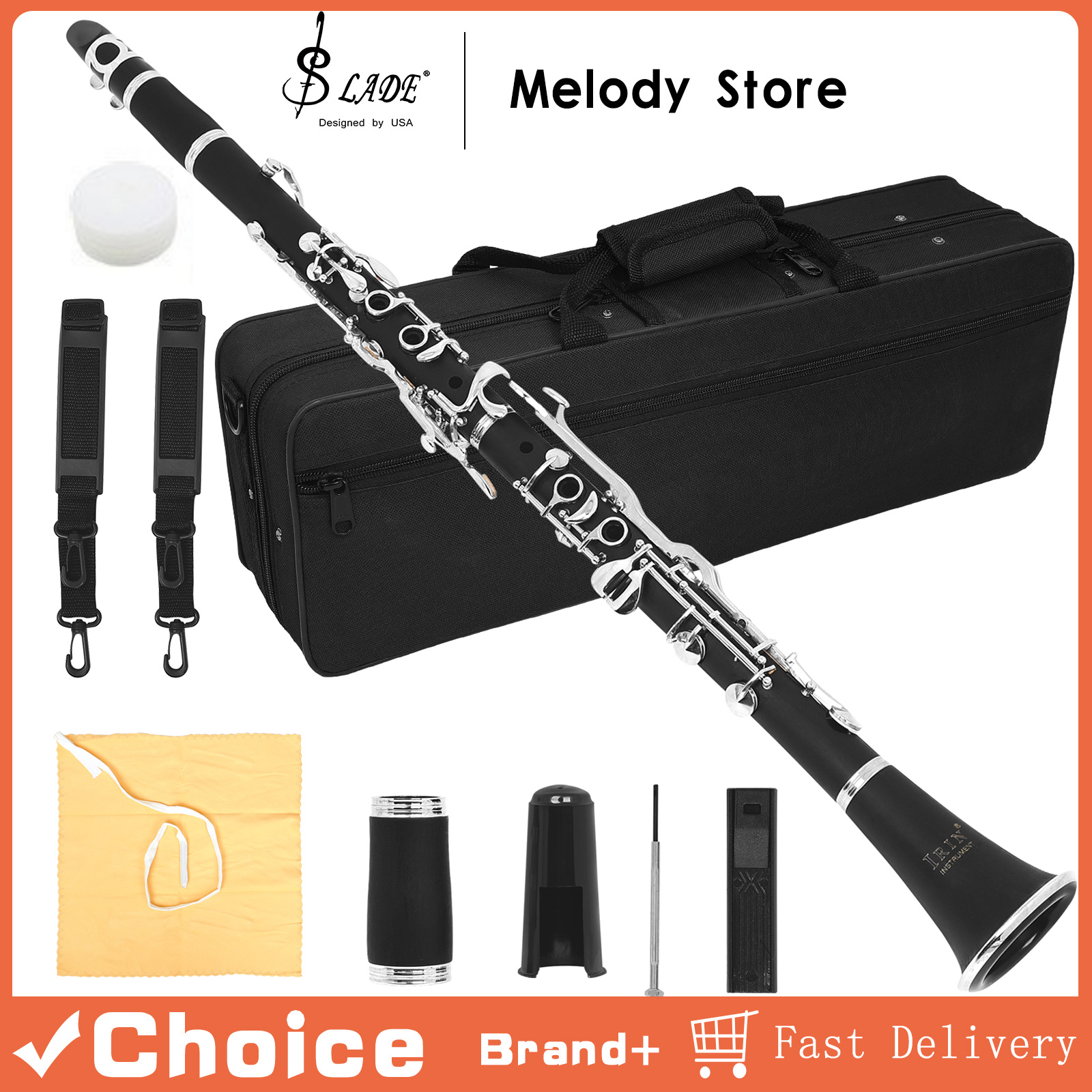 Musical Instrument German - Clarinet Key of G 17 keys
