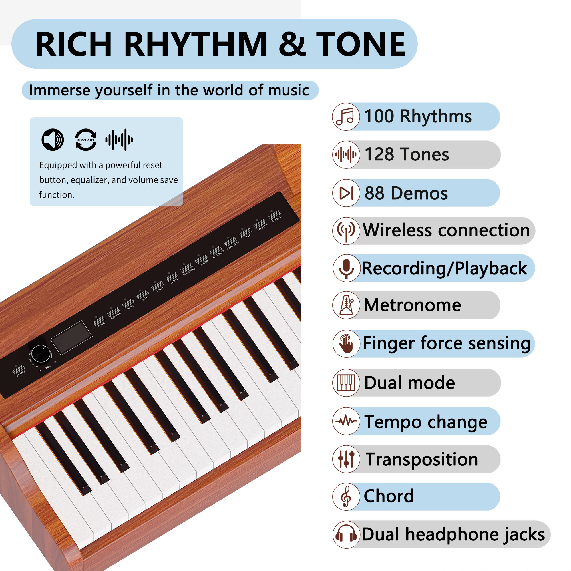 Musical Instrument Keyboard Price - Upright Digital Piano 88 Weighted Keys