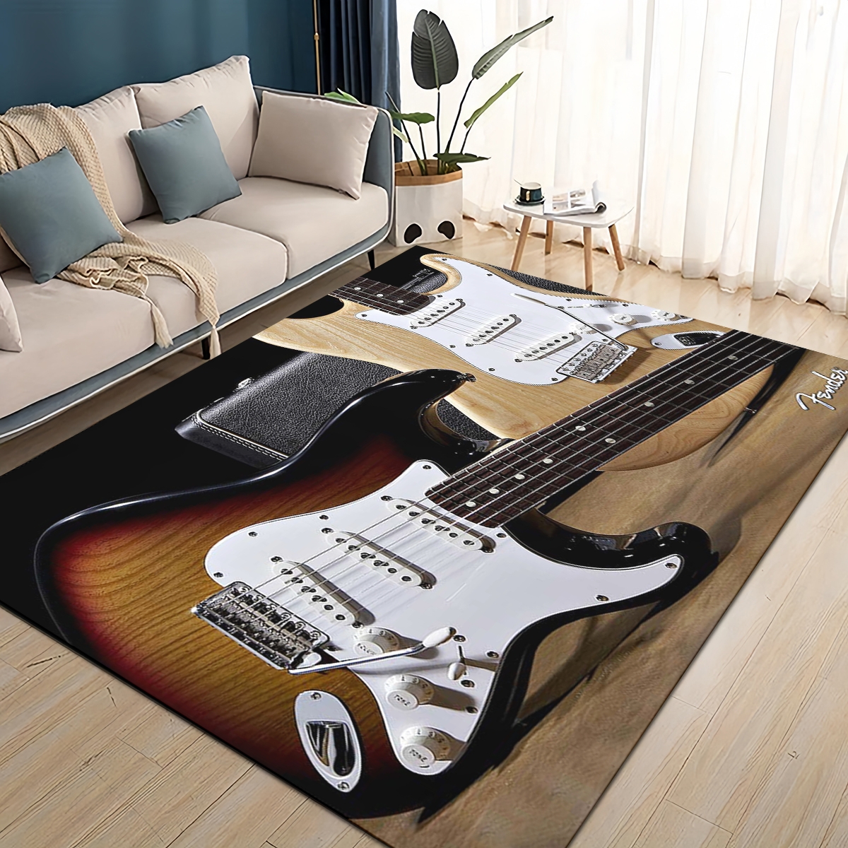 Musical Instruments Online - 3D Retro Fender logo Guitar Instruments