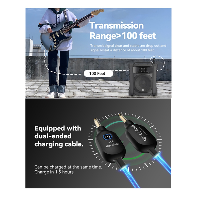 Electric Guitar Wireless Trans – Musical Instrument Music recenzja i cena