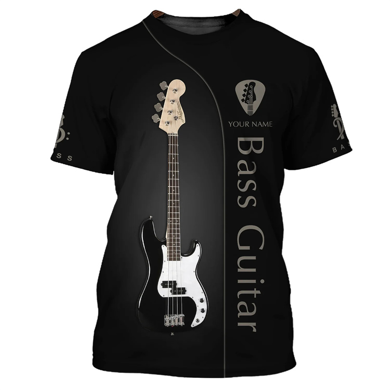 Fashion Guitar Bass 3D Print T – Musical Instrument Name recenzja i cena
