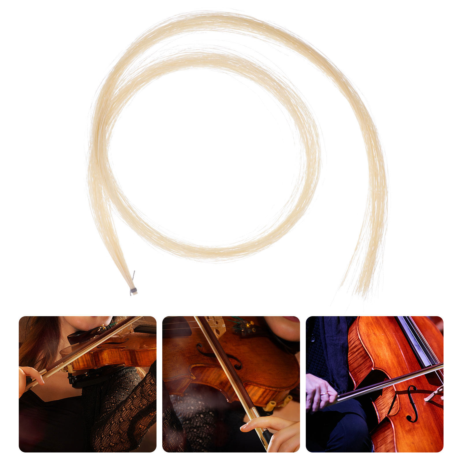2Sets Bow Hair Horse Hair Viol – Musical Instrument In Orchestra recenzja i cena