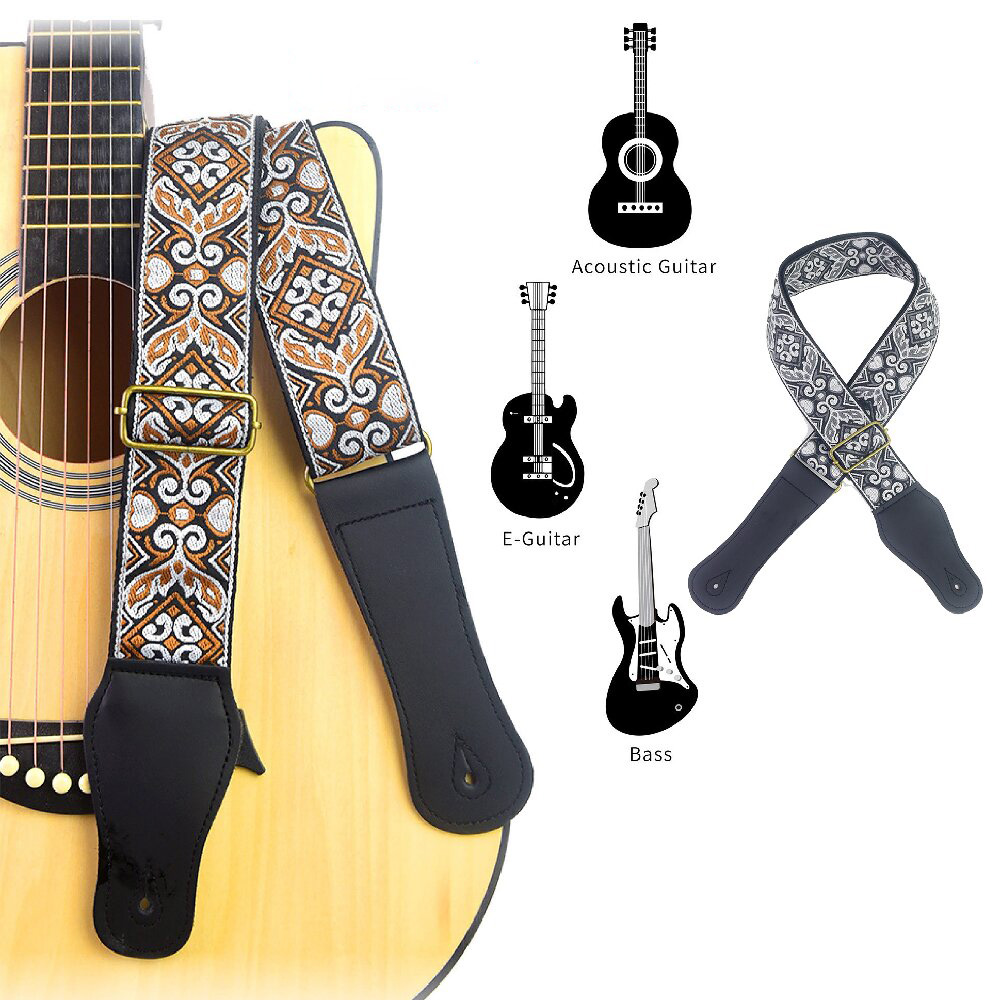 Guitar Strap Embroidered Print – Musical Instrument Bass recenzja i cena